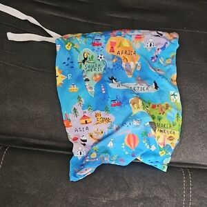 Little Sleepies Colorful World Map Drawstring Bag for Kids (From Crib Sheet)